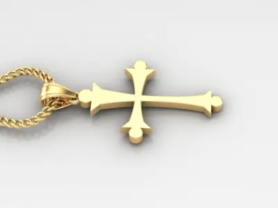 Light Gold 18K Cross Pendant 1CP028 3D print model