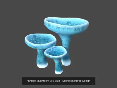 10 Fantasy Mushroom J Collection - Scene Backdrop Design 3D Model Pack