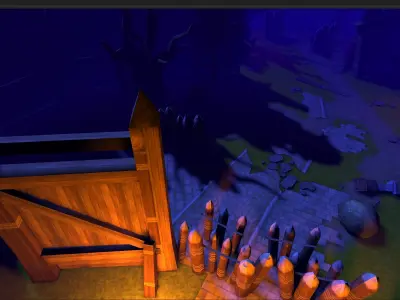 Casual Tiny Environment - Dark Forest Low-poly 3D model