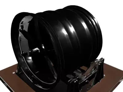 Industrial Rotary Drum Mixer Machine Low-poly 3D model