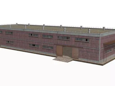 metal building Low-poly 3D model by sobul