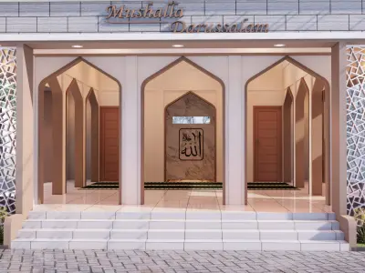 Modern Minimalist Mushola Mosque Room Prayer  3D model