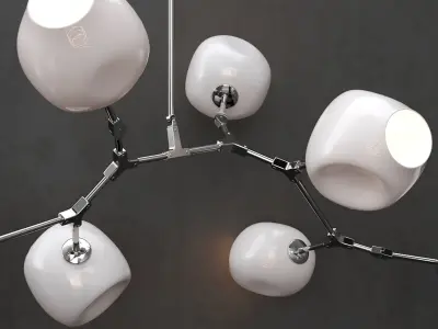 Branching bubble 8 lamps 3 3D model