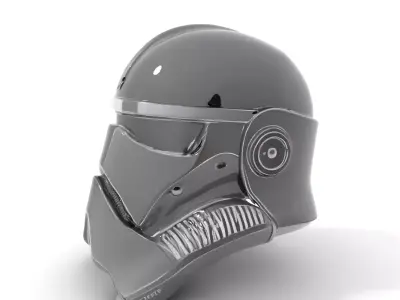 Futuristic Black Helmet model pack Low-poly 3D model