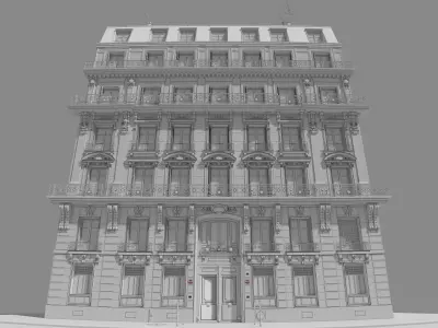 Paris Old Building Rich Low-poly 3D model