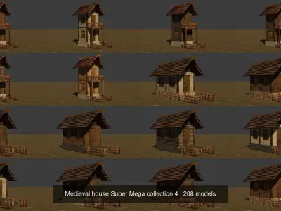 Medieval house Super Mega collection 4 3D Model Pack