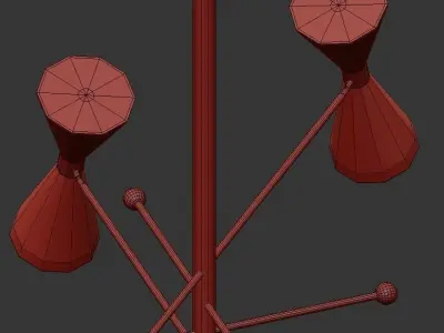 FLIPPER multi colored chandelier with gold accents 3D model