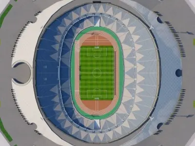 Azadi Stadium - Iran Low-poly 3D model