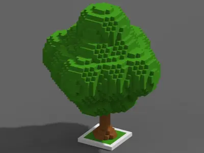 Tree Voxel - 7 Low-poly 3D model