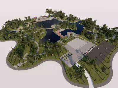 public park-Private Park Landscape -Park Center 3D model