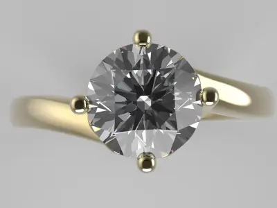 twisted prong ring 3D print model