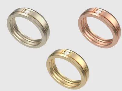 Sleek Channel Set Solitaire Ring JDBCo 3D print model