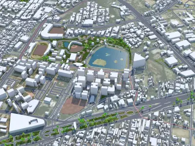 Saltillo Coahuila Mexico 25km AI Low-poly 3D model