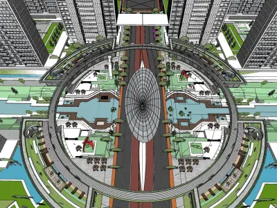 cityscape piadza entertainment theme park 3D model