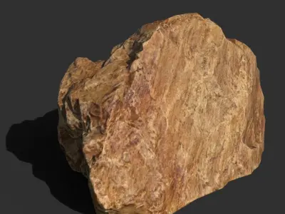 Low poly sharp blocky Yellow rock formation 181113 Low-poly 3D model