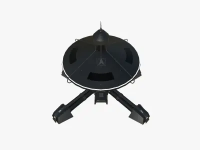 SciFi Facility C07 Black - Sci Fi Exterior Design Low-poly 3D model