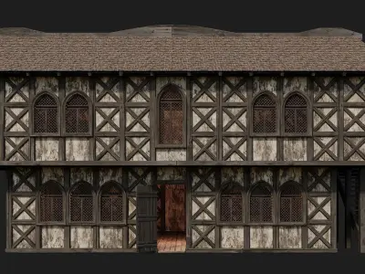 Old Medieval House Building 4K Textures GameReady 174 Low-poly 3D model