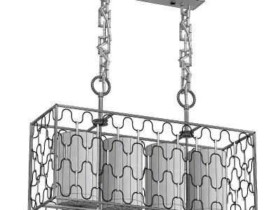 dunkan-2021-04-sp-5 four light chandelier with caged glass sh... 3D model
