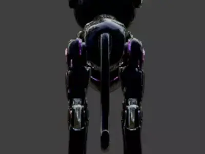 Cyberpunk Robot Cat 3D Model Low-poly 3D model