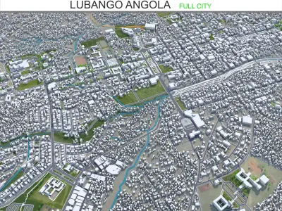 Lubango Angola 30km AI Low-poly 3D model