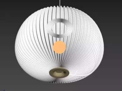 Santa and Cole Lampara 65 Oval Striped Pendant Light Model 3D model