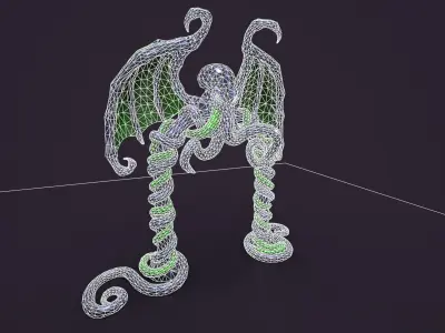 Ancient portal arch Low-poly 3D model