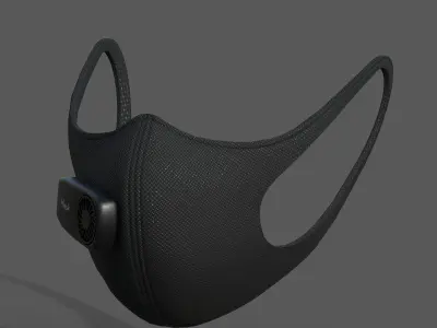 Gas mask protection futuristic technology fantasy  Low-poly 3D model