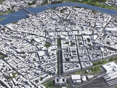 Prague - 3D City Model Low-poly 3D model