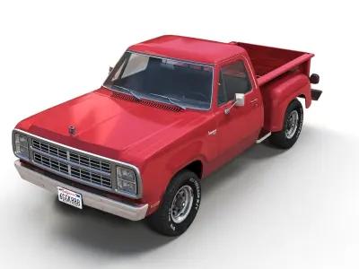 Dodge D100 utiline 1979 Low-poly 3D model