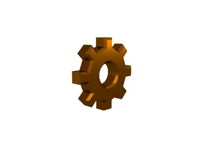 Gear Symbol v2 011 Low-poly 3D model
