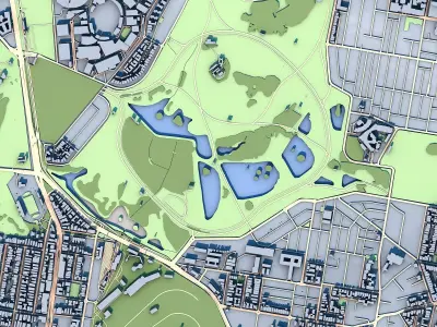 Centennial Park Suburb in Australia 3D model
