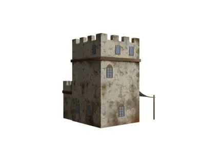 Middle Eastern Style Building - PBR Game Ready Low-poly 3D model get
