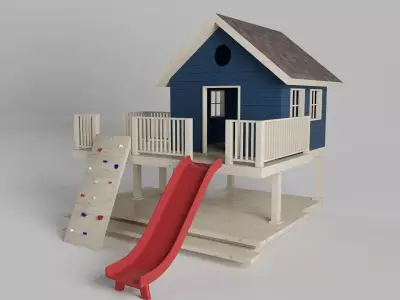 Wooden Playhouse 3D model