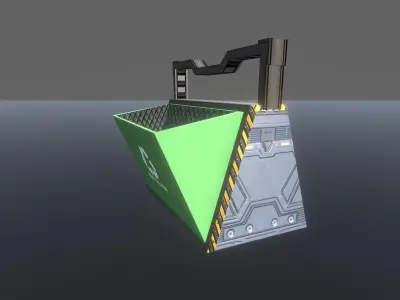 Futuristic Space Props Low-poly 3D model