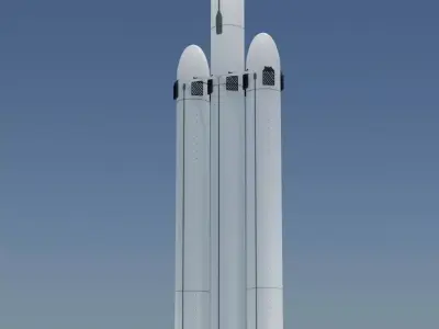 Falcon Heavy rocket 3D model