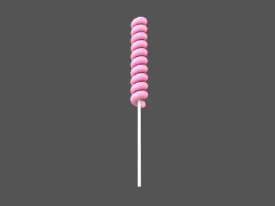 Twist Lollipop v1 003 Low-poly 3D model