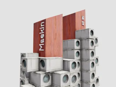 Tokyo Capsule Hotel Low-poly 3D model