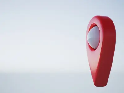 location sign Low-poly 3D model