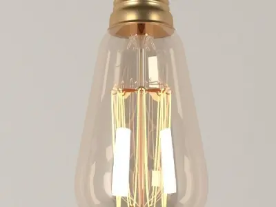 Edison light bulb Low-poly 3D model