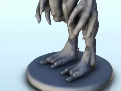 Alien with big hands and feets 2 - Future Sci-Fi SF Post apocaly 3D print model