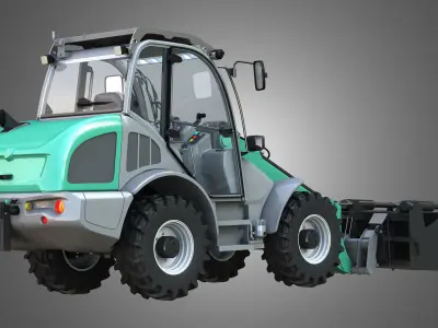 Loader KL80-8T  with Silage Cutter - Front Loader 3D model