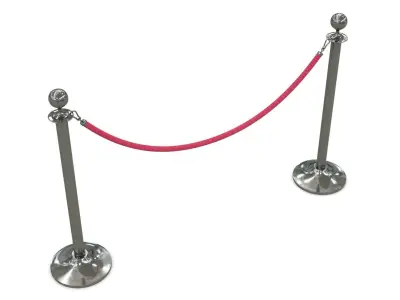 Rope Barrier Low-poly 3D model