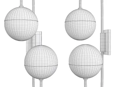 MID CENTURY GLOBE ADJUSTABLE DOUBLE  Low-poly 3D model