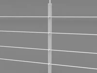 Steel Railing Low-poly 3D model