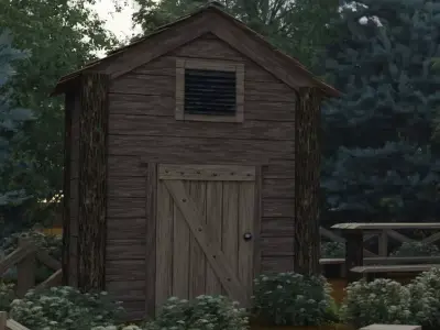 Old wooden Shed Free 3D model