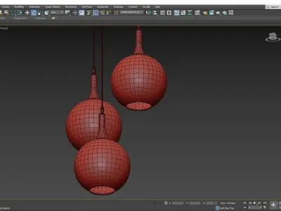 Beckett Trio Pendant Light Low-poly 3D model