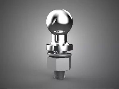 STANDARD HITCH BALL JOINT TOW TOWING MOUNT TRAILER CART TROLLEY 3D model