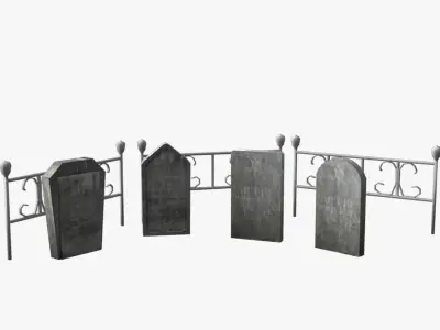 Simple tombstones Free low-poly 3D model