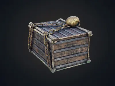 Skull box Low-poly 3D model