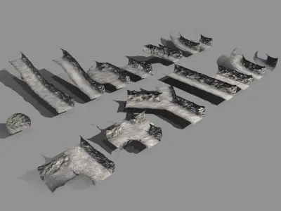 Modular Underground Mine Tunnels PBR Low Poly Low-poly 3D model